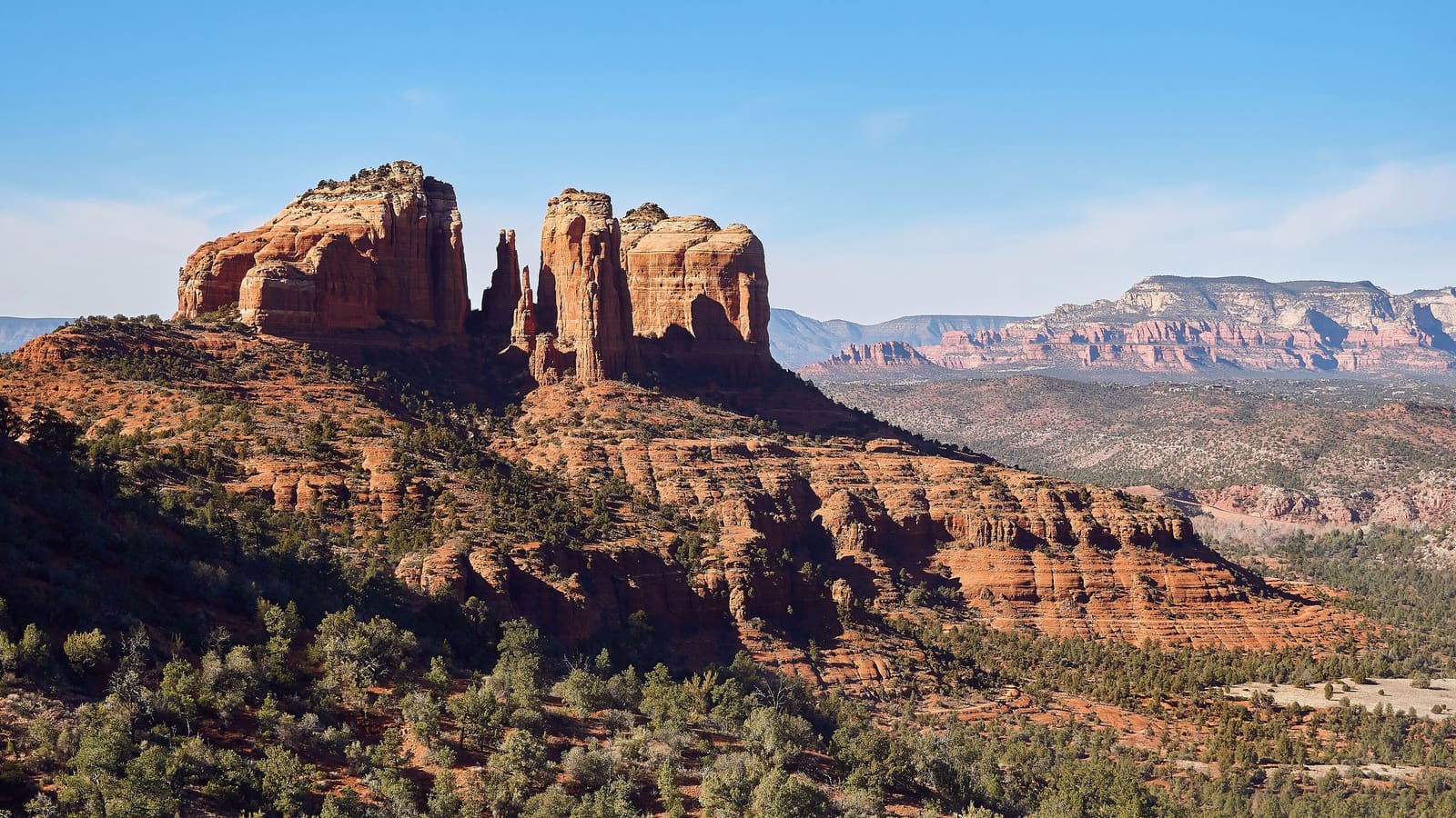 Cathedral Rock in Sedona, Arizona, as seen from the Cathedral Rock Loop Trail